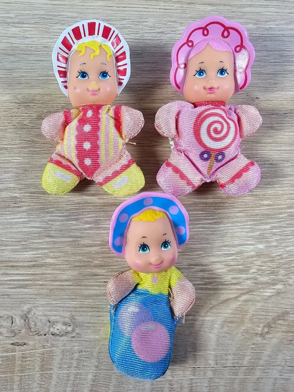 Galoob So Small Babies Lot of 3 Beanbag Mini Dolls Lollipop Vintage 1989 2.5